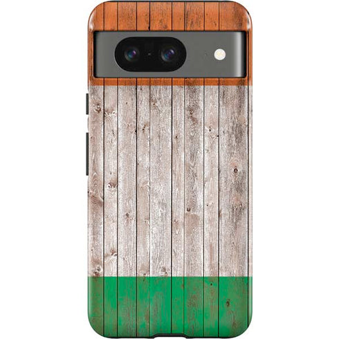 Ireland Flag Dark Wood Google Pixel 8 Impact Case